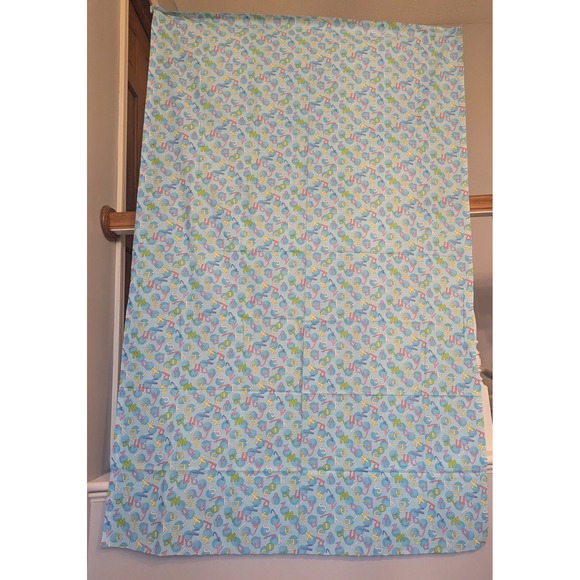 Vintage Blue Cotton Fabric‎ Multicolor Letters Alphabet Sewing 44.5x70.5" Crafts - Picture 3 of 3